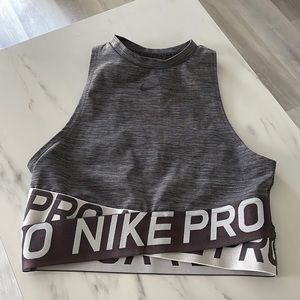Nike Pro Intertwist 2 Crop Tank with Mesh Back in XS